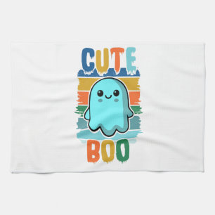 Retro Vintage Cute Halloween Ghost Tea Towel