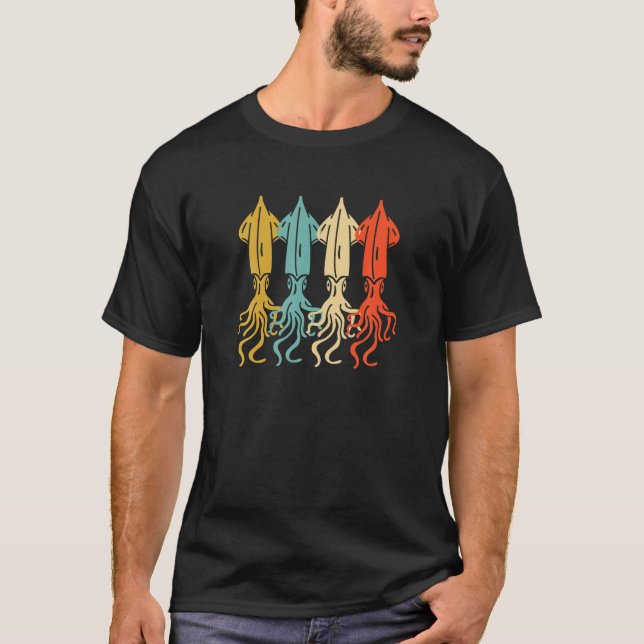 Retro Vintage Cuttlefish T Shirt (Front)