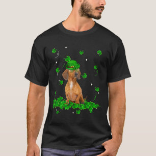 Retro Vintage Dachshund St Patrick S Day Clover T-Shirt