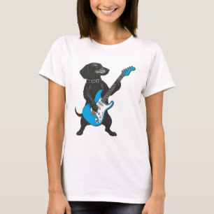 Retro Vintage Dachshund Weenie Playing Guitar T-Shirt