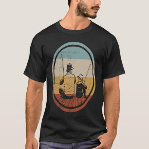 Retro Vintage Dad And Son Fishing T-Shirt