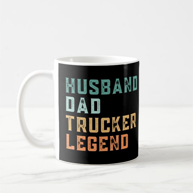 Retro Vintage Dad Trucker Quote Coffee Mug (Left)