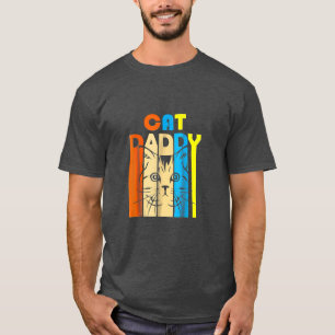 Retro Vintage Daddy CAT Father's Day Gift T-Shirt