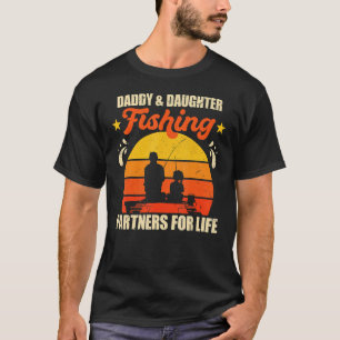 Retro Vintage Daddy Daughter Fishing Partner For L T-Shirt