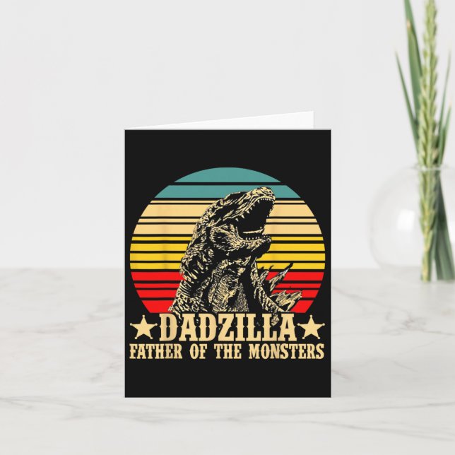 Retro Vintage Dadzilla Father Of The Monsters  Card (Front)