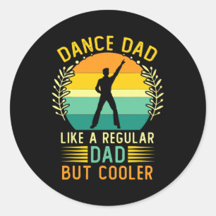 Retro Vintage Dance Dad Father's Day Dancing Classic Round Sticker