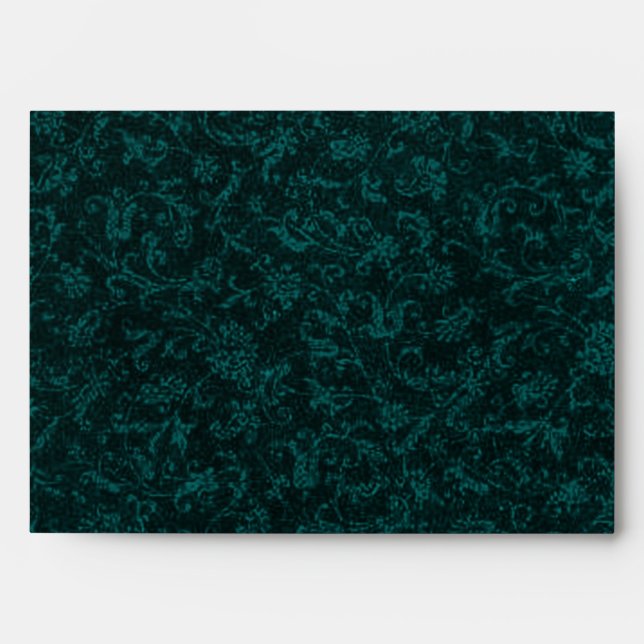 Retro Vintage Dark Teal Envelope (Front)