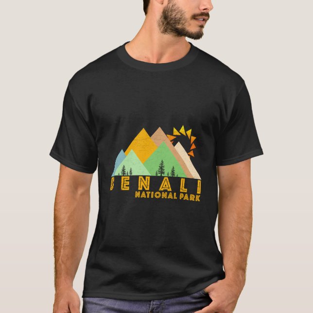 Retro Vintage Denali National Park Long Sleeve Tee (Front)