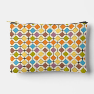 Retro/Vintage Diamond Geometric Colourful Pattern Accessory Pouch