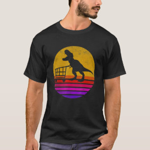 Retro Vintage Dinosaur Shopping Shopping Cart Trex T-Shirt