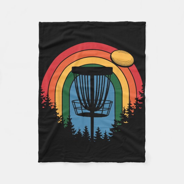 Retro Vintage Disc Golf _2  Fleece Blanket (Front)