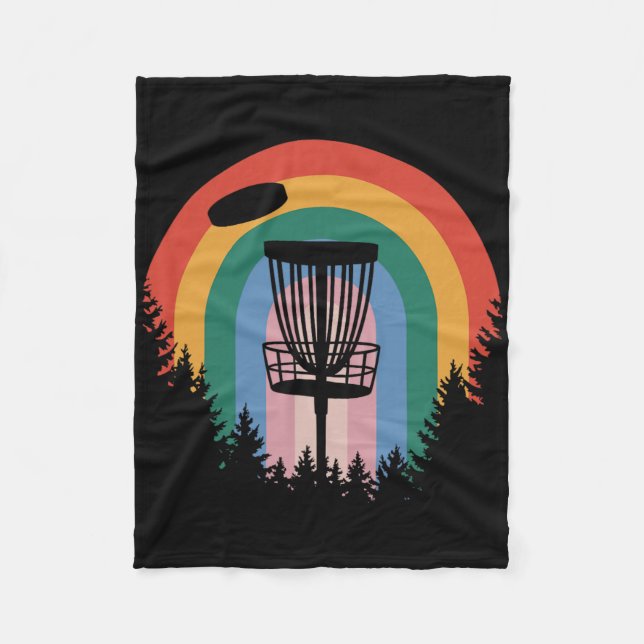 Retro Vintage Disc Golf  Fleece Blanket (Front)