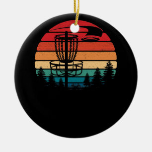 Retro Vintage Disc Golf Frolf Flying Disc Sport Ceramic Tree Decoration
