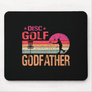 Retro Vintage Disc Golf Godfather Funny Father's D Mouse Mat
