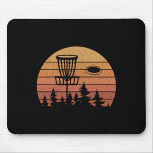 Retro Vintage Disc Golf Players Flying Disc Golfer Mouse Mat