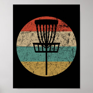 Retro Vintage Disc Golf Players Flying Disc Golfer Poster