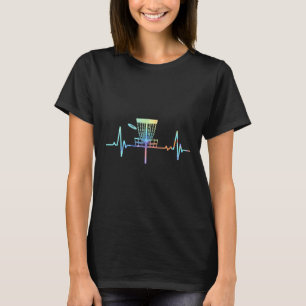 Retro Vintage Disc Golf Sket Heartbeat Line Colorf T-Shirt