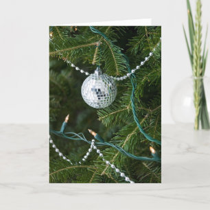 Retro Vintage Disk Ball Christmas Ornament Holida Holiday Card