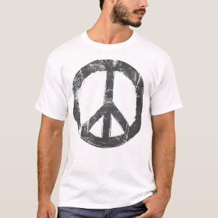 Retro Vintage Distressed Design Peace Sign  T-Shirt