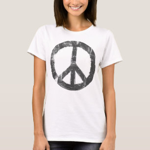 Retro Vintage Distressed Design Peace Sign  T-Shirt