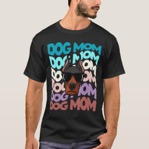Retro Vintage Doberman Pinscher Dog Mum Sunglasses T-Shirt