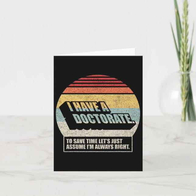 Retro Vintage Doctorate Graduation Phd I Have A Do Card (Front)