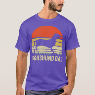 Retro Vintage Dog best Dachshund dad ever T-Shirt