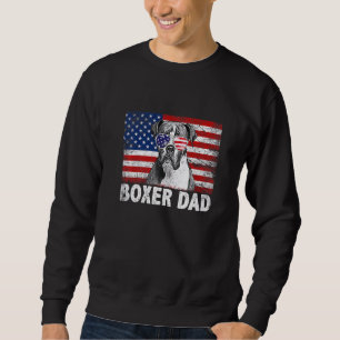Retro Vintage Dog Dad Puppy Boxer Dad Ever Sweatshirt