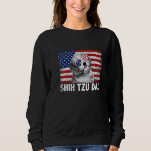 Retro Vintage Dog Dad Puppy Shih Tzu Dad Ever Sweatshirt