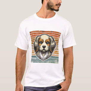 "Retro Vintage Dog Illustration Pet Lovers Gift T-Shirt