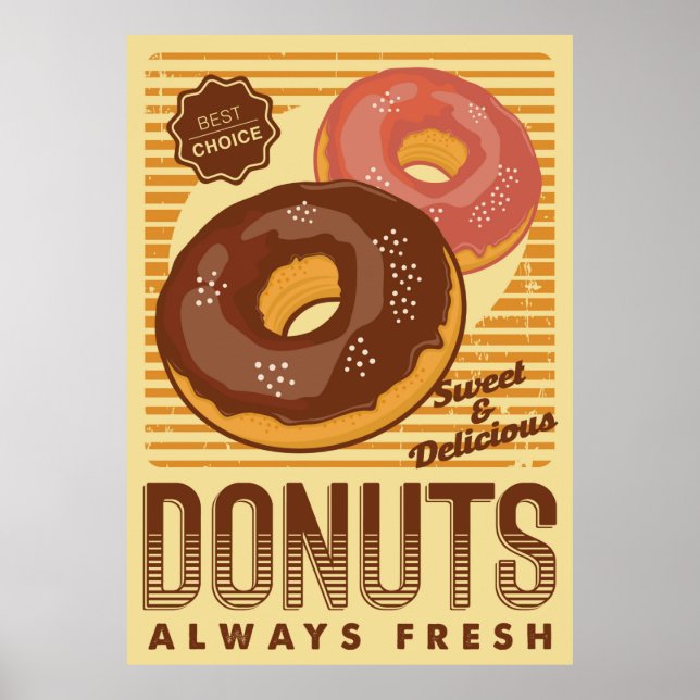 retro vintage doughnuts business poster (Front)