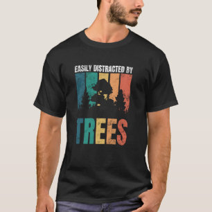 Retro Vintage Easily Distracted By Trees Arborist T-Shirt