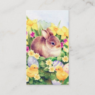 retro vintage Easter bunny add greeting Business Card