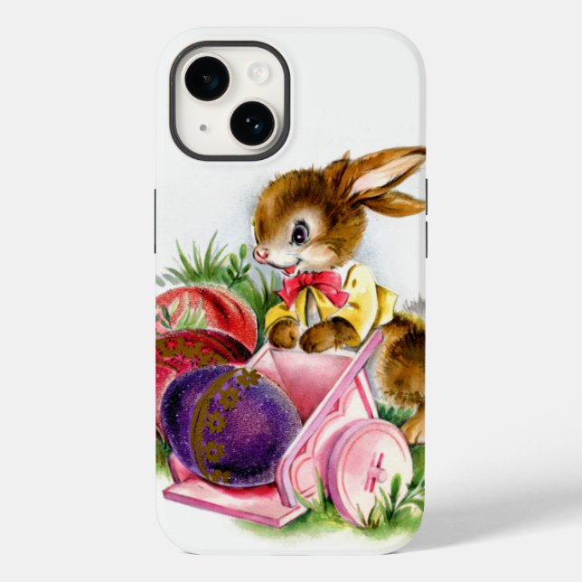 retro vintage Easter bunny  Case-Mate iPhone Case (Back)