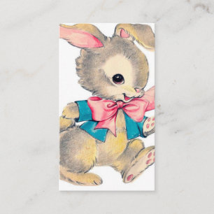 retro vintage Easter bunny Holiday add greeting Business Card