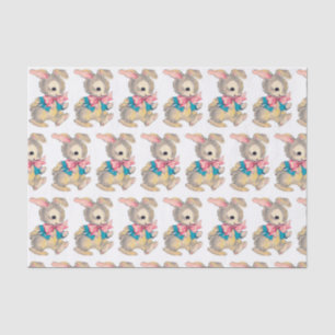 Retro vintage Easter bunny Holiday party Tissue Paper