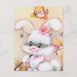 retro vintage Easter bunny Holiday postcard