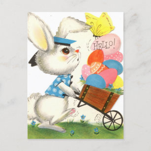 retro vintage Easter bunny Holiday Postcard