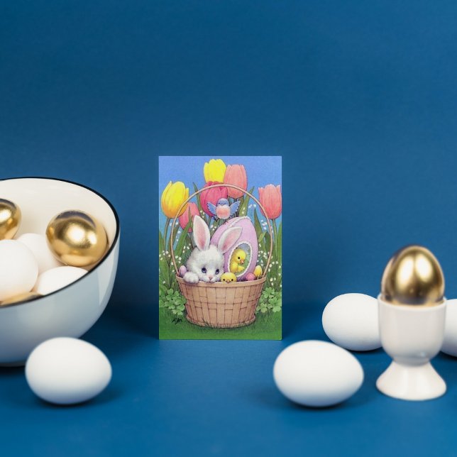 Retro vintage Easter bunny Holiday postcard (Creator Uploaded)