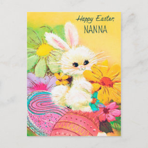 Retro vintage Easter bunny Nana postcard