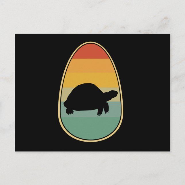 Retro Vintage Easter Eggs Turtle Animal Gift Postcard (Front)