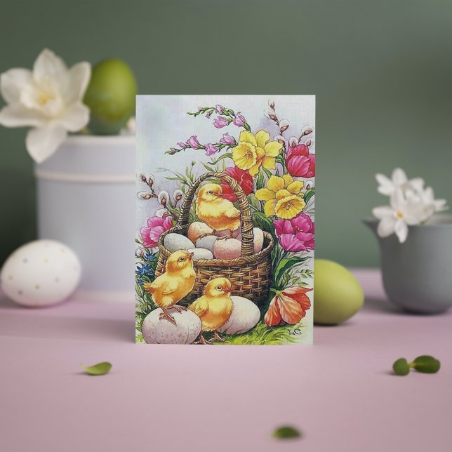 Retro vintage Easter Holiday chicks postcard (Creator Uploaded)