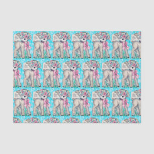 retro vintage Easter lamb baby first Tissue Paper