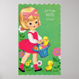 retro vintage Easter Niece decor poster