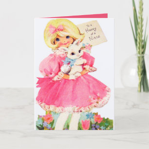 Retro Vintage Easter Niece Holiday Card