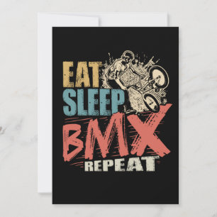 Retro Vintage Eat Sleep BMX Repeat Cool BMX Rider Invitation
