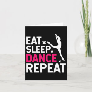 Retro Vintage Eat Sleep Dance Repeat Dancing Card