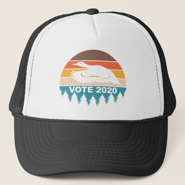 Retro Vintage Election Vote Duck 2020 Trucker Hat (Front)