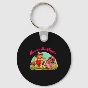 Retro Vintage Es Be Tripn Funny Humor Sarcastic Qu Key Ring
