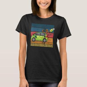 Retro Vintage Ev Is Electric Vehicle Charging Stat T-Shirt
